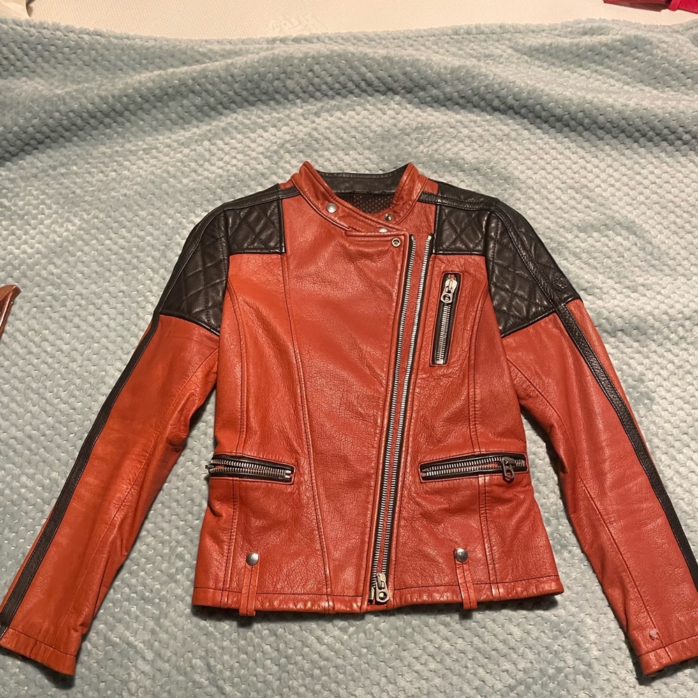 Replay biker leather jacket. NWT